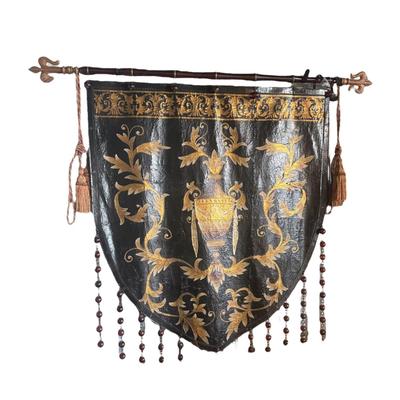Antique Coat of Arms Crest Castle Hanging Wall Tapestry Decor