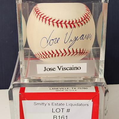 Jose Viscaino Dodgers OMLB Signed Autographed Baseball In Collectors Case