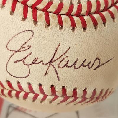 Eric Karros Dodgers OMLB Signed Autographed Baseball In Collectors Case