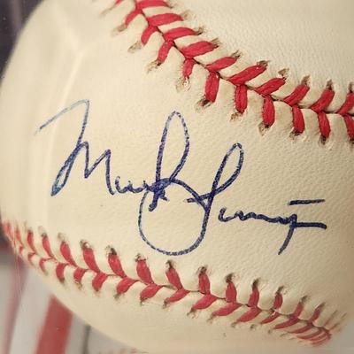 Mark Langston Angels OMLB Signed Autographed Baseball In Collectors Case