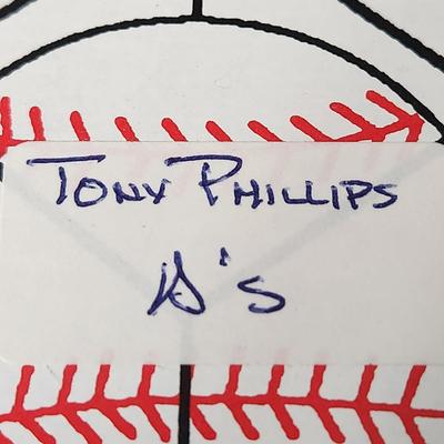 Tony Phillips Oakland A's OMLB Signed Autographed Baseball In Collectors Case