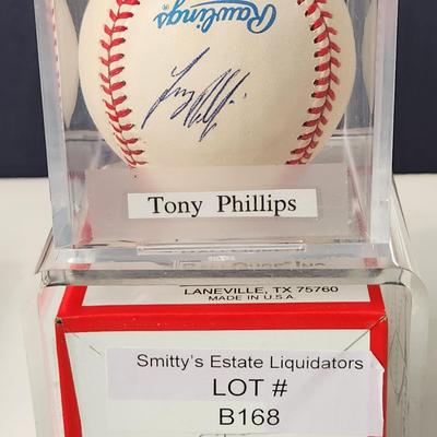 Tony Phillips Oakland A's OMLB Signed Autographed Baseball In Collectors Case