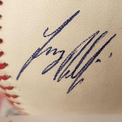 Tony Phillips Oakland A's OMLB Signed Autographed Baseball In Collectors Case