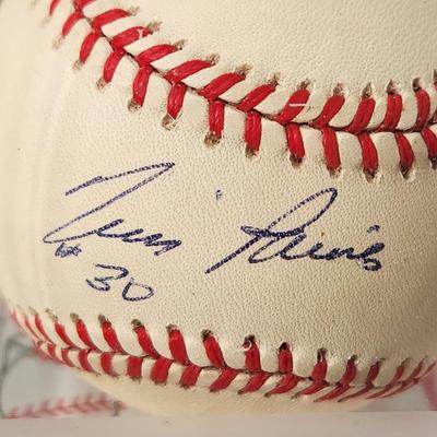 Tim Raines #30 Oakland A's OMLB Signed Autographed Baseball In Collectors Case