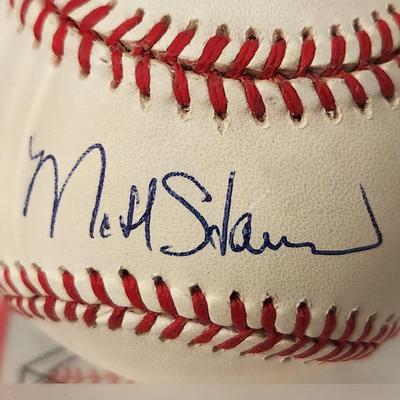 Matt Stairs Oakland A's OMLB Signed Autographed Baseball In Collectors Case