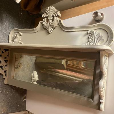 Large Vintage Decorative shelf with mirror