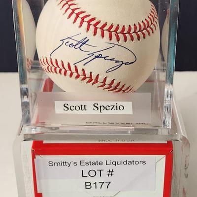 Scott Spezio A's OMLB Signed Autographed Baseball In Collectors Case
