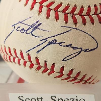 Scott Spezio A's OMLB Signed Autographed Baseball In Collectors Case