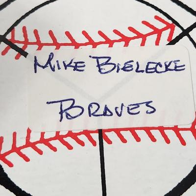 Mike Bielecke Braves OMLB Signed Autographed Baseball In Collectors Case