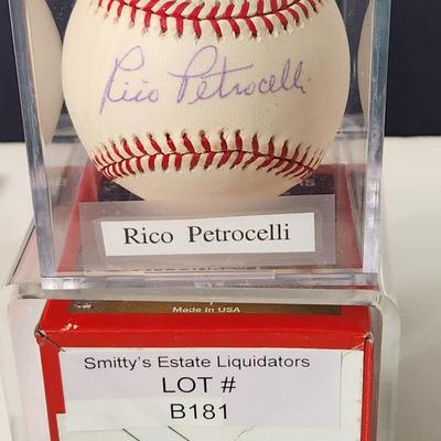Rico Petrocelli OMLB Signed Autographed Baseball In Collectors Case
