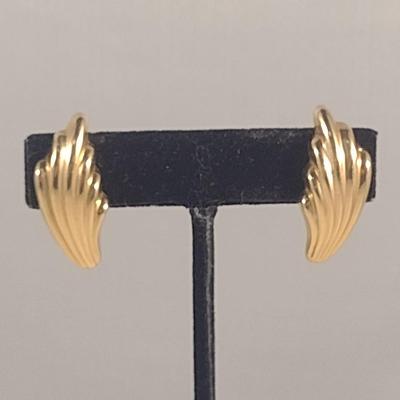 14 Karat Yellow Gold Post Earrings- Approx 5.7 Grams (#20)
