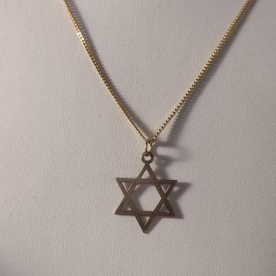 14 Karat Yellow Gold Star Pendant with Chain- Approx 3.6 Grams Total Weight (#22)