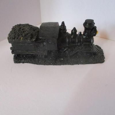 Handcrafted Black Coal Train Engine With Gem For Front Light Ansted WV
