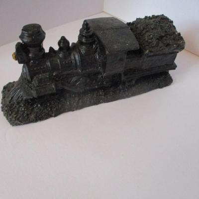 Handcrafted Black Coal Train Engine With Gem For Front Light Ansted WV