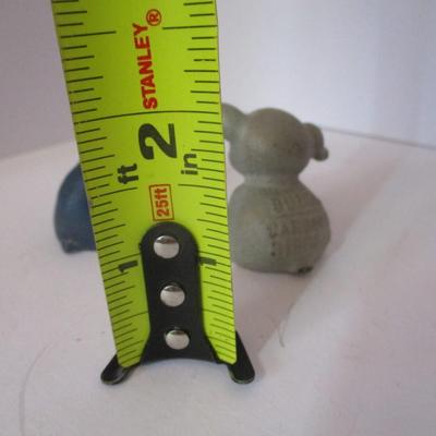 Vintage Miniature Bull Dog Bucki Carbons Ribbons & Blue Dog