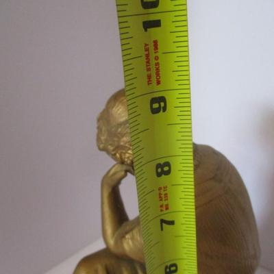 Antique Cast Metal Spelter Woman Ansonia Mantle Clock Topper