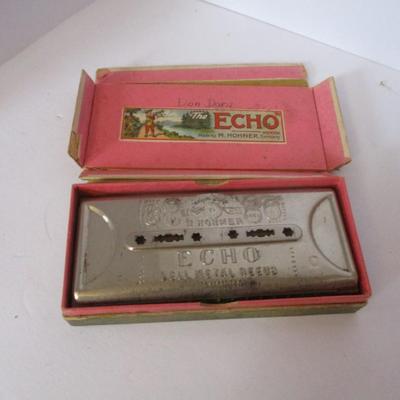 Echo Bell Metal Reeds Harmonica With Box