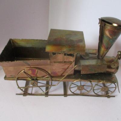 Vintage Brass Tin Locomotive Music Box