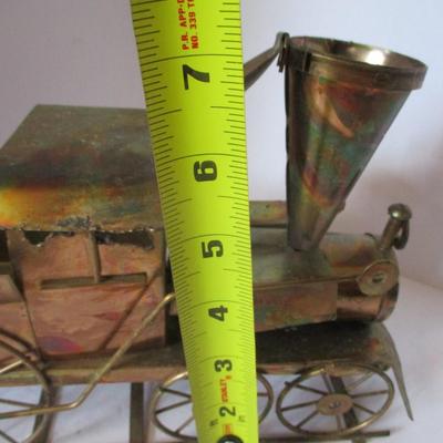 Vintage Brass Tin Locomotive Music Box