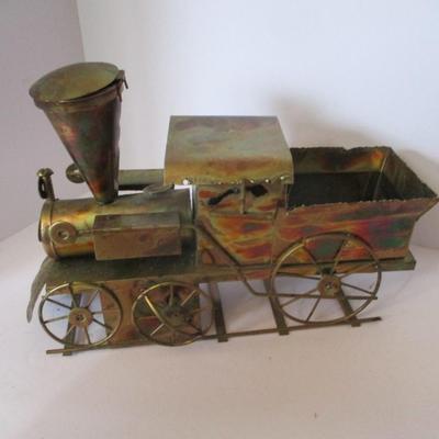 Vintage Brass Tin Locomotive Music Box