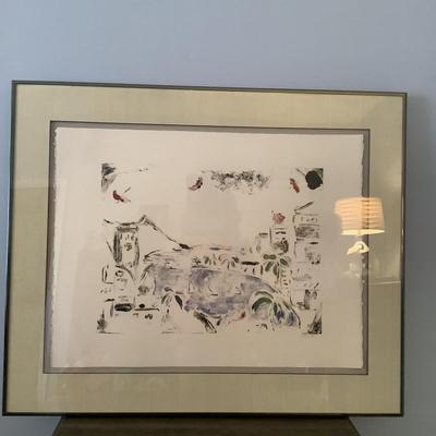 M754 Watercolor of Street Scene Signed Peter ‘80