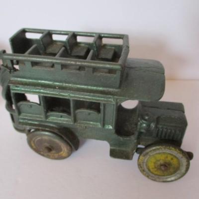 Kenton Cast Iron Double Decker Toy Cast Iron Yellow Cab Taxi