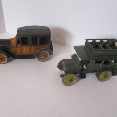 Kenton Cast Iron Double Decker Toy Cast Iron Yellow Cab Taxi
