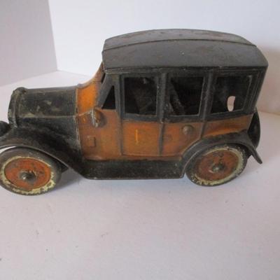 Kenton Cast Iron Double Decker Toy Cast Iron Yellow Cab Taxi