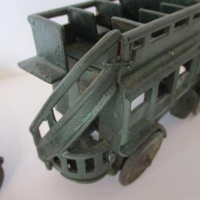 Kenton Cast Iron Double Decker Toy Cast Iron Yellow Cab Taxi