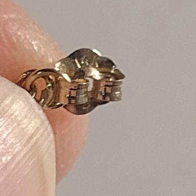 14 Karat Yellow Gold Post Earrings- Approx Weight 0.7 Grams (#26)