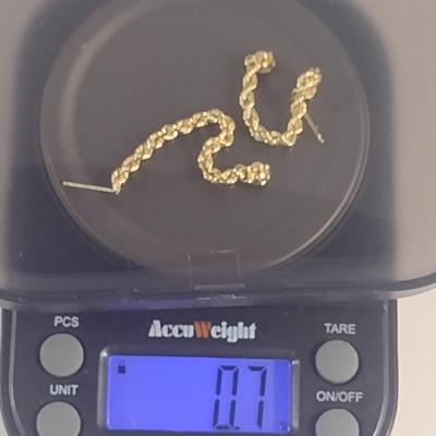 14 Karat Yellow Gold Post Earrings- Approx Weight 0.7 Grams (#26)
