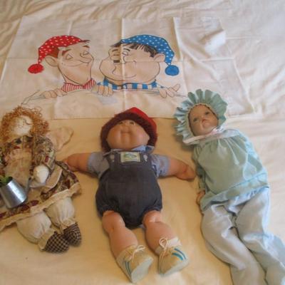 Boots Tyner "Gumdrop" Weighted Realistic Pre-toddler Doll Cabbage Patch Kids Doll Laurel & Hardy Pillow Case