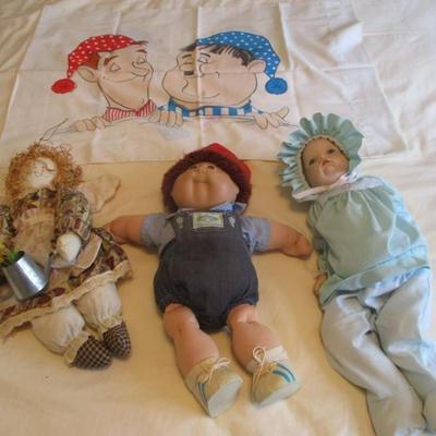 Boots Tyner "Gumdrop" Weighted Realistic Pre-toddler Doll Cabbage Patch Kids Doll Laurel & Hardy Pillow Case