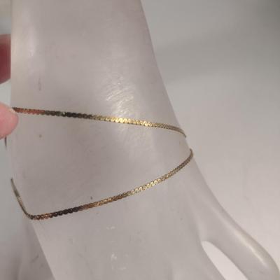 14 Karat Yellow Gold Double Strand Bracelet- Approx Weight 2.4 Grams (#30)