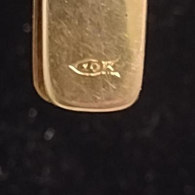 10 Karat Yellow Gold Cuff Links and Tie Clip - Approx Total Weight 5.8 Grams (#38)