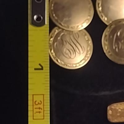 10 Karat Yellow Gold Cuff Links and Tie Clip - Approx Total Weight 5.8 Grams (#38)