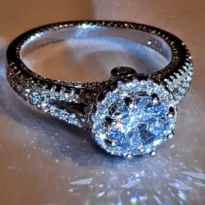 S925 Silver Moissanite Ring Size 8