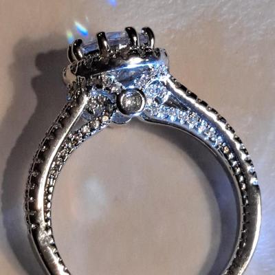 S925 Silver Moissanite Ring Size 8