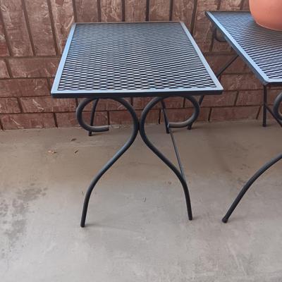3 METAL MESH NESTING PATIO TABLES