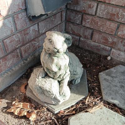 CONCRETE RABBIT YARD ART