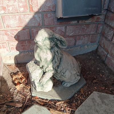 CONCRETE RABBIT YARD ART