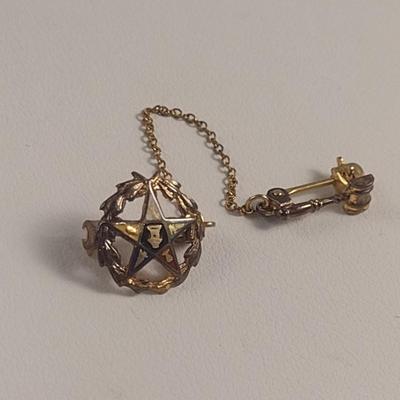 Order of the Eastern Star Pin- 10 Karat Yellow Gold and Enamel (#39)