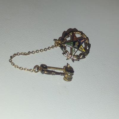 Order of the Eastern Star Pin- 10 Karat Yellow Gold and Enamel (#39)