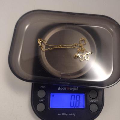 14 Karat Yellow Gold Butterfly Design Baby's Necklace- Approx Weight 0.8 Grams (#40)