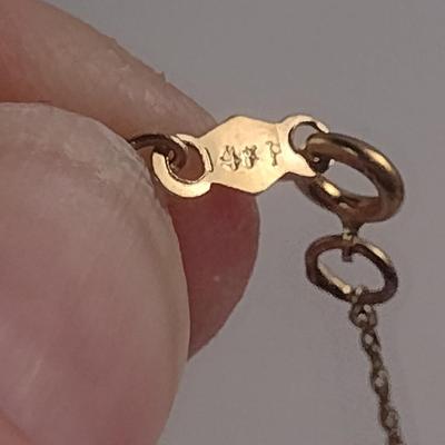 14 Karat Yellow Gold Butterfly Design Baby's Necklace- Approx Weight 0.8 Grams (#40)