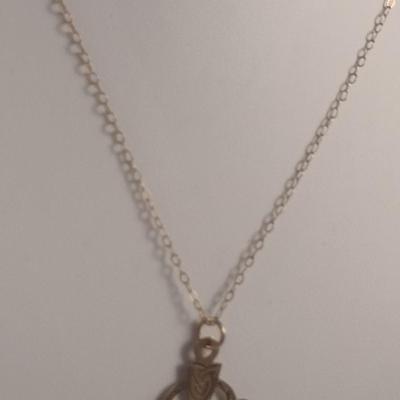 9 Karat Yellow Gold Cross Pendant with 15" Necklace- Approx Total Weight 1.3 Grams (#41)
