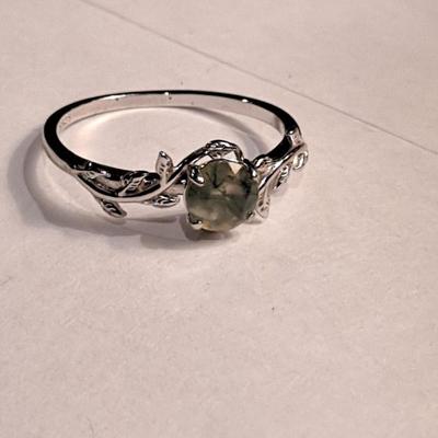 Agate Stone 925 Sterling Silver Ring Sz 8