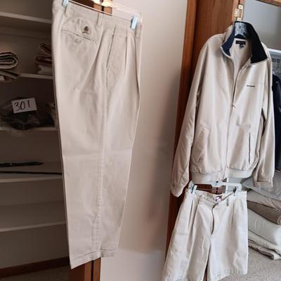 MEN'S TOMMY HILFIGER PANTS, SHIRT, SHORTS AND JACKET