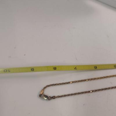 Gold Tone Sterling Silver Anchor Pendant with Necklace- Approx Total Weight 11.3 Grams (#44)
