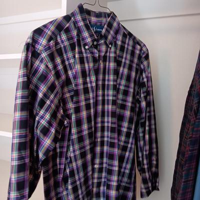 MEN'S RALPH LAUREN, LL BEAN ETC SHIRTS AND 2 PIECE JOGGING OUTFIT SIZE MEDIUM/LARGE